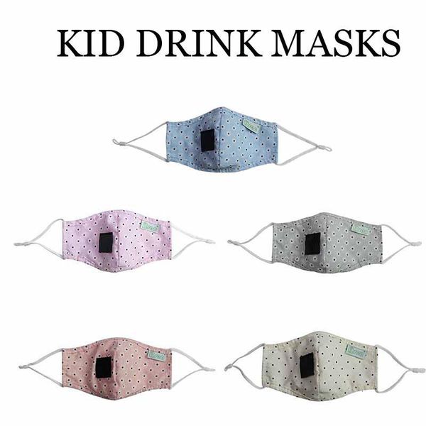 

factory price party drink masks for children anti pm2.5 pollution fog cotton mouth straw mask reusable washable d pskl7