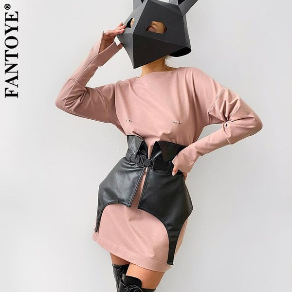 

fantoye bodycon pu belt waist tape women black hollow out slim waist tape women streetwear casual partywear club clothing 2021 c0129, Black;gray