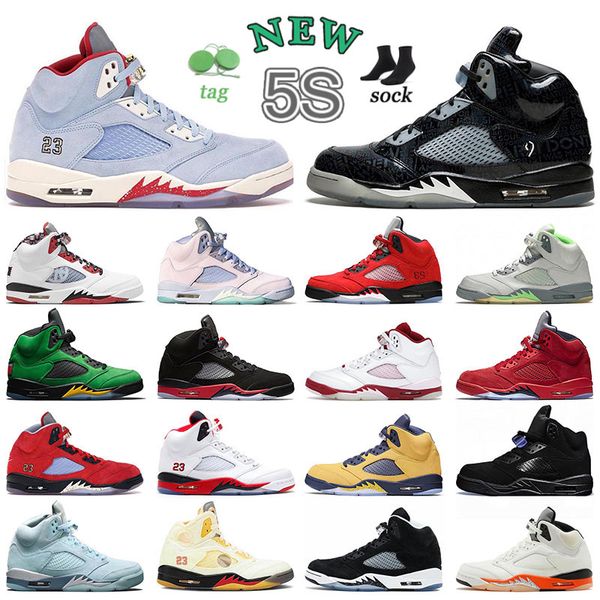

authentic 5s vintage jumpman 5 mens basketball shoes extra wide big size designer women new easter pink concord white sail cement black musl