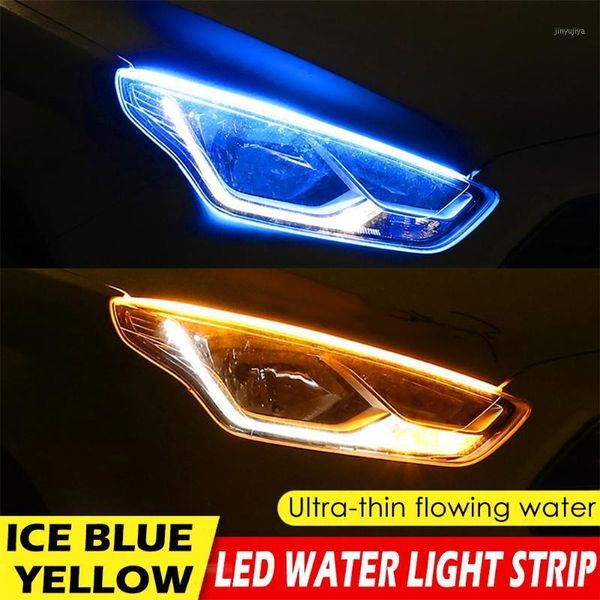 

2pcs ultrafine drl daytime running light flexible soft tube guide car led strip white red turn signal waterproof 30 45 60cm1