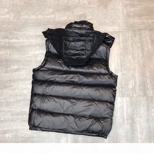 

2020 goose down jacket winter jacket hooded down fashion thick long puffer jacket mens winter coats parka vest, Black
