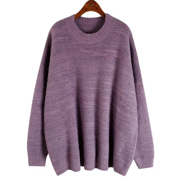 

women's sweaters loose fashion big size women clothes winter korean version show thickness round neck full sleeves knitting sweater, White;black