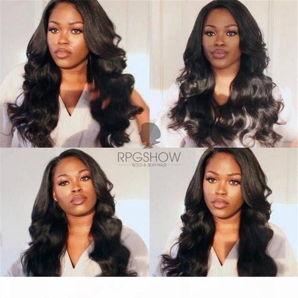 

for black women brazilian silk base glueless full lace wigs body wave wavy lace front wigs with baby hair 130 density bleached knots, Black;brown