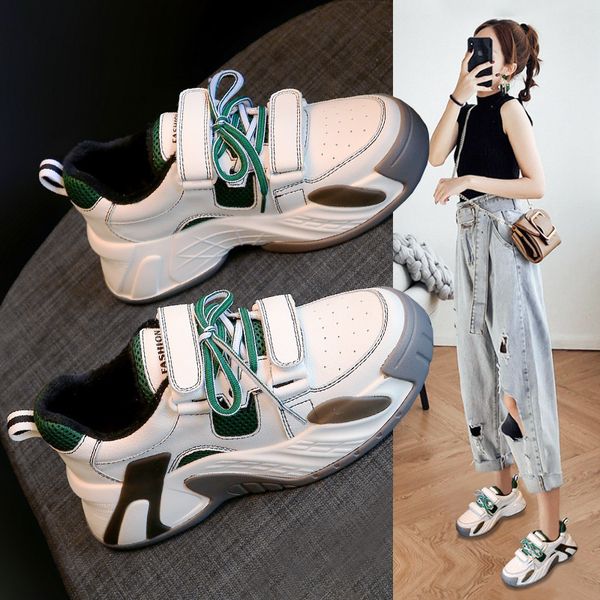 

xiaobai sports 2020 new spring ins versatile old dad fashion shoes women super fire plush autumn and winter, Black
