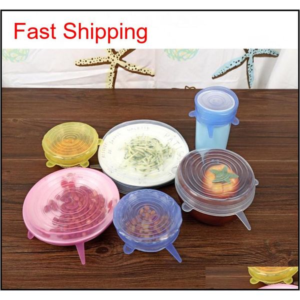 

food grade sile six-piece fresh-keeping cover stretch universal bowl cover refrigerator microwave se qylxsf toys2010
