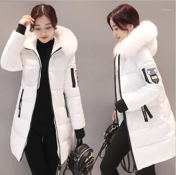 

parka coat women winter coat long cotton casual cotton hooded women thick warm winter 2020 new1, Black