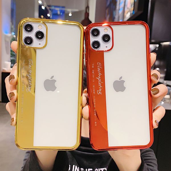 

electroplate clear phone case for iphone 12 11 pro max 12 mini xr x xs max x 7 8 6s plus soft tpu phone back cover bag