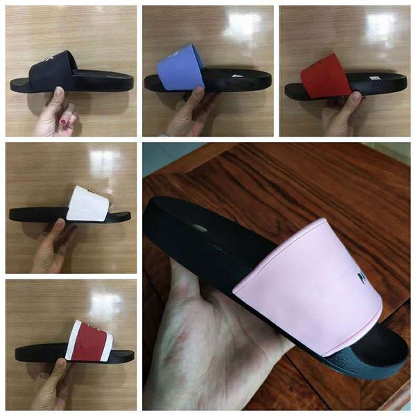 

2020 man/woman sandals with slides slippers with fine box shoes slide summer fashion wide flat sandals slipper 01j06, Black