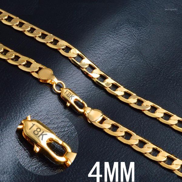 

chains 4mm gold figaro chain necklace for women men jewelry necklaces & pendants charms jewellery choker colar kolye colares gift m1741, Silver