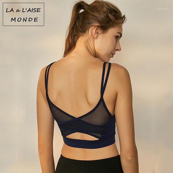 

gym clothing women mesh breathable sports bra fitness shockproof running sportswear underwear workout quick dry yoga femme tee1, White;black