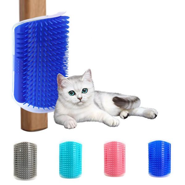 

cat corner brush for long hair squeaky face massage comb comfortable self grooming brush hand wall toy for cats shorthair