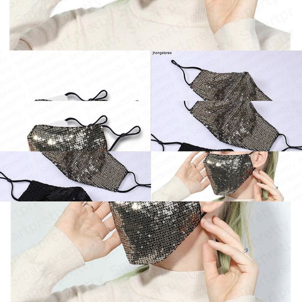 

dustproof protective mask pm2.5 glitter mermaid mouth sequins cover washable reuse face ma xwan 6snp