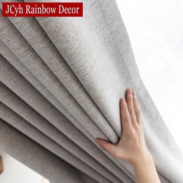 

linen texture 100% blackout curtains for bedroom long living room window curtains thermal insulated blinds curtain panels drapes1