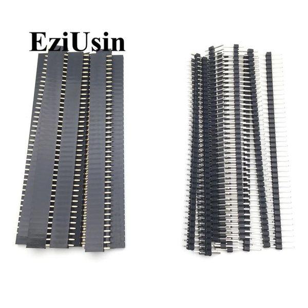

20pcs 10 pairs 40 pin 1x40 single row male and female 2.54 breakable pin header pcb jst connector strip for ardui wmtabm, Brown