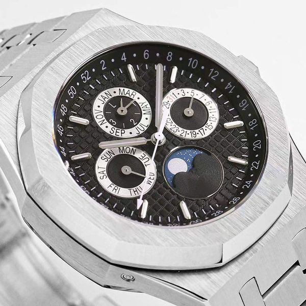 

a ps watch full of diamonds mechanical watch men wristwatches mens automatic mechanical 41mm stainless steel wristband sapphire ladiesqq, Slivery;black