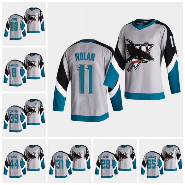 

women's 2021 30th anniversary san jose sharks reverse retro jersey 12 patrick marlow brent burns logan couture ivand kane brent burns j, Black