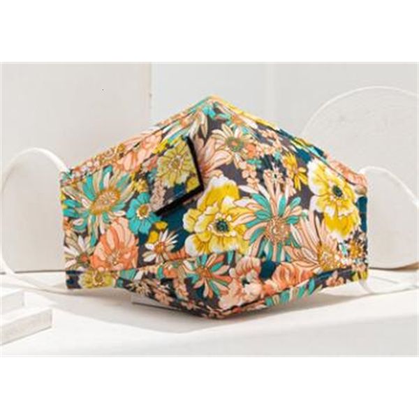 

factory 2020 new flower print face with opening straw easy for drinking washable reusable cotton masks 4 pbd1p