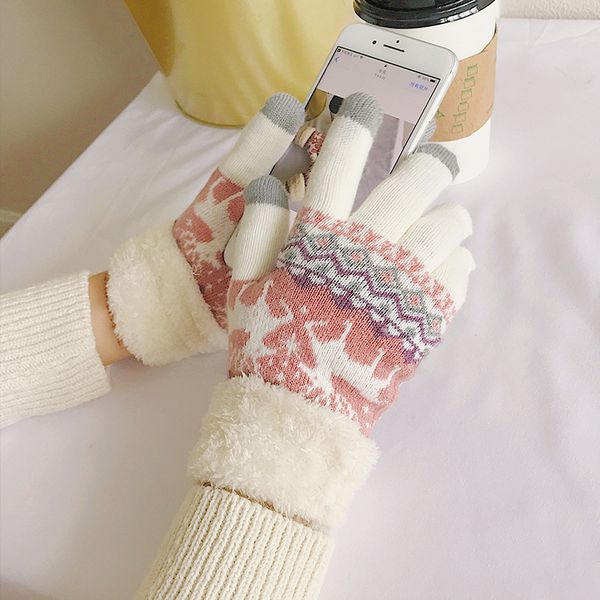 

cotton female students ins cycling cute korean version plush thick touch screen gloves warm cold proof autumn and winter