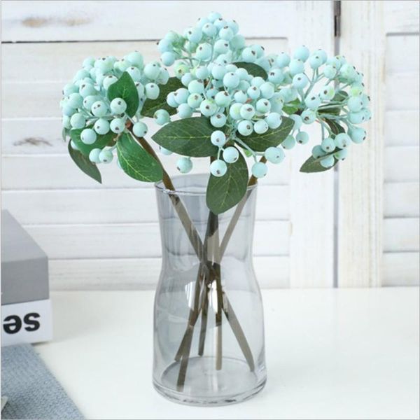 

2020 new home table art decor high imitate 30cm mint green 9 colors plastic artificial foam blueberry 5pcs/lot1