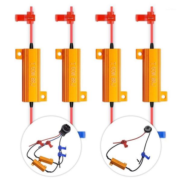 

50w 8 ohm canbus led load resistors led headlight bulbs error canceller turn signal lights hyper flash capacitor decoder wire1