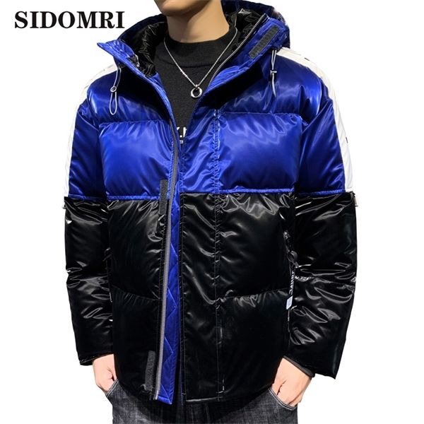 

down jacket men new winter trend is cool popular keep warm lightweight short thick overalls glossy coat and down jackets y1118, Black