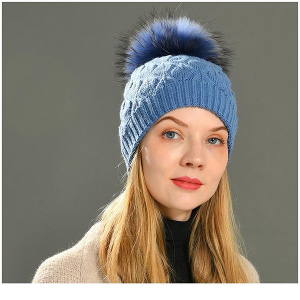 

women winter hat angora knitted wool beanie female new fashion casual outdoor thick ladies warm fur b qylrhl