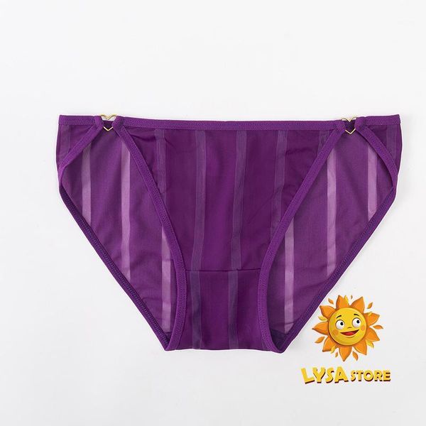 

new striped women's traceless underwear ice silk one piece and breathable pure cotton crotch girl's briefs underpants1, Black;pink