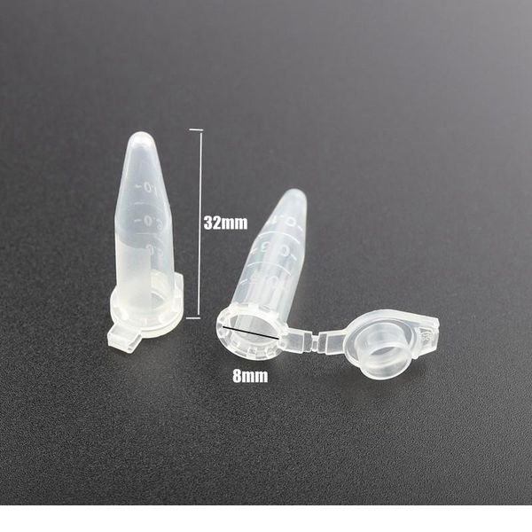 

100pcs 8*32mm 0.5ml plastic centrifuge tube test tubing vial clear plastic container home garden storage bbykoq