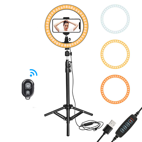 

video light dimmable led selfie ring light usb ring lamp pgraphy with phone holder tripod stand for makeup youtube tiktok