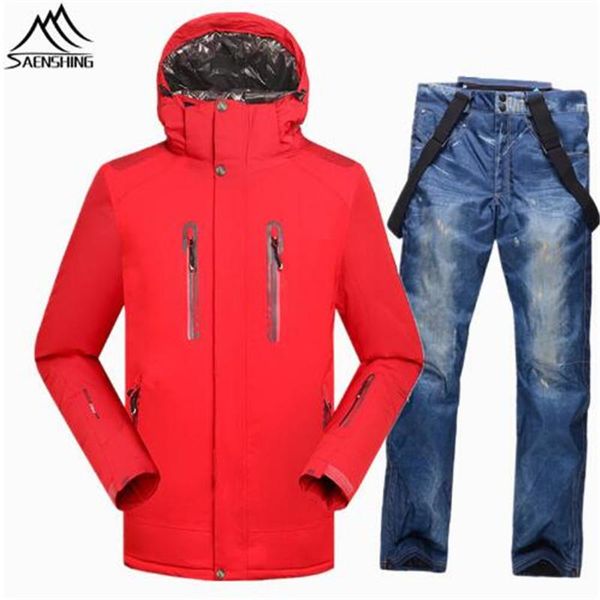 

skiing jackets 2021 saenshing snowboarding suits men waterproof winter ski suit male super warm snowboard jacket+pant breathable sets