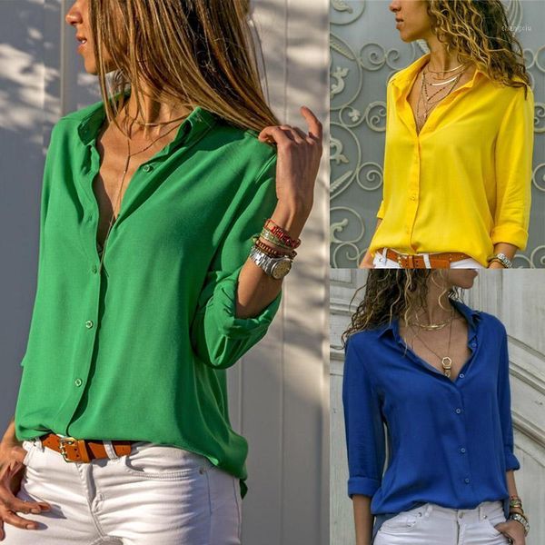 

women chiffon blouse 2021 spring autumn turn down collar shirts casual floral stripe office and blouses plus size xxxl1, White