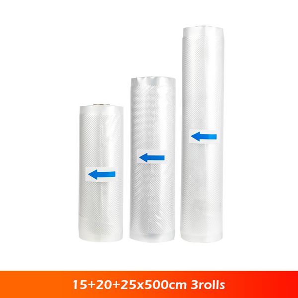

vocory 15+20+25cmx500cm/rolls vacuum sealer saver bag fresh for vacuum sealer machine