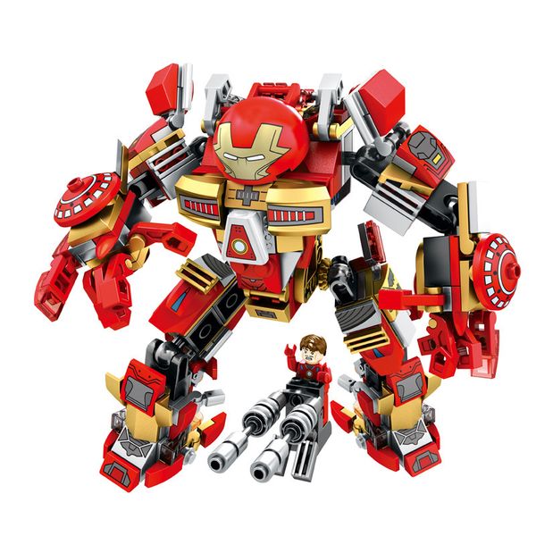 

2020 small particle block assembly and insert children's puzzle puzzle assembly block transformer mecha warrior birthday gift