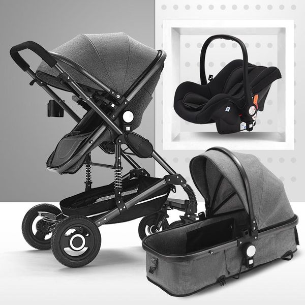 

strollers# luxurious baby stroller 3 in 1 portable travel carriage folding prams aluminum frame high landscape big space babycar for n