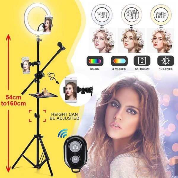 

ring light tripod with stand 8pcs/sets bluetooth selfie shuttercamera selfie light ring for youtube makeup video live pgraph1