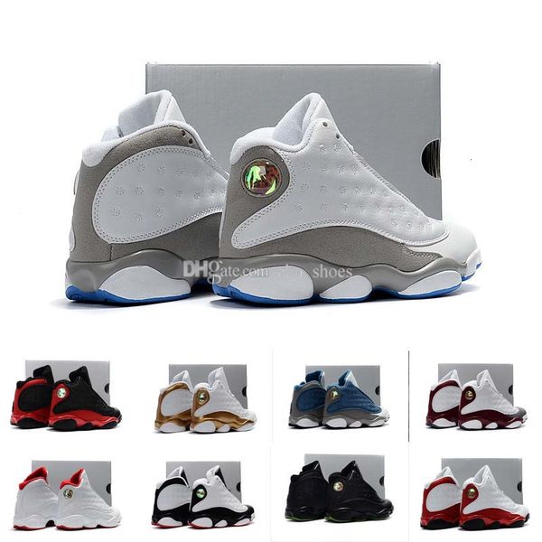 

13 13s kids basketball shoes white gray blue bred love respect dmp playoffs flint he got game kids boy girl ch