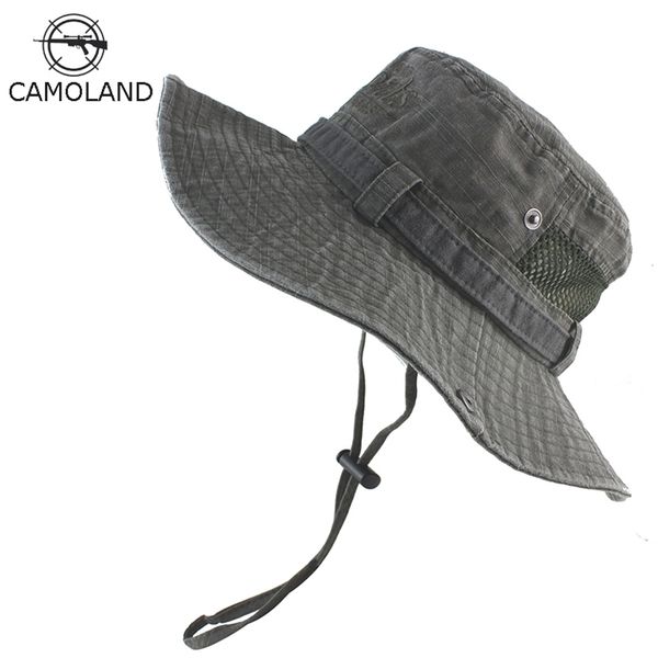 

100% cotton men's bucket hats summer outdoor bob panama safari hat washed sun hat uv protection fishing boonie hat men women y200714, Blue;gray