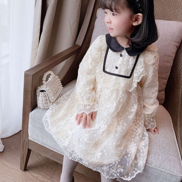 

korean girls' plush winter drs new lace doll collar cute super fairy princs skirt, Red;yellow