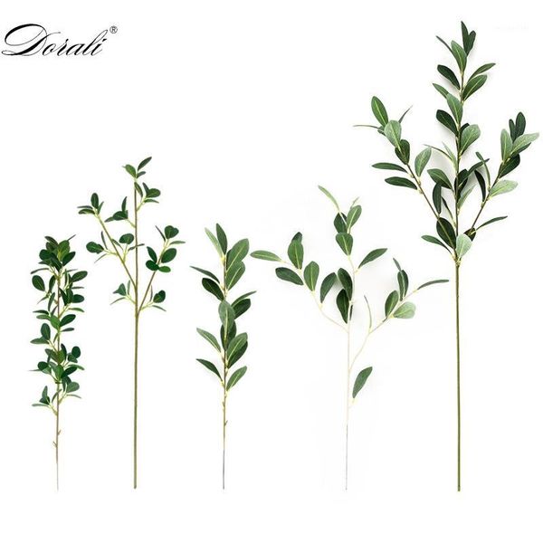 

decorative flowers & wreaths green artificial rhododendron leaves silk long stem fake plants for home store wedding jungle party decoration