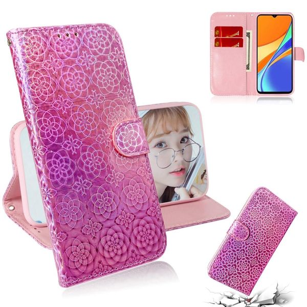 

for xiaomi redmi 9c solid color colorful magnetic buckle horizontal flip pu leather case with holder card slots wallet lanyard