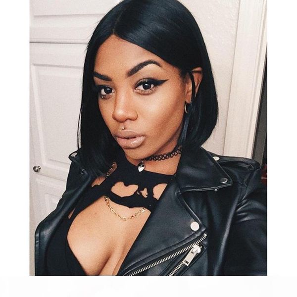 

short bob full lace human hair wigs for black women brazilian hair lace front human hair wigs glueless lace front wigs in stock, Black;brown