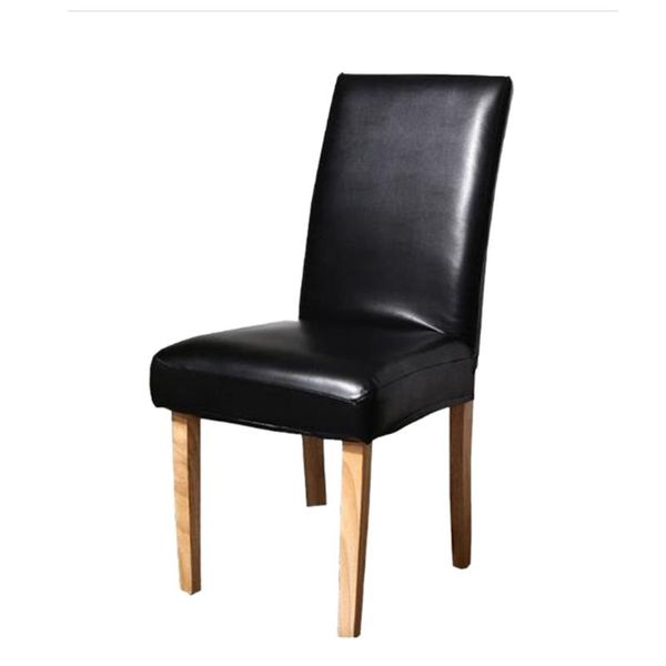 

wedding banquet soild dining room pu leather accessories modern l seat stretch waterproof oilproof home chair cover