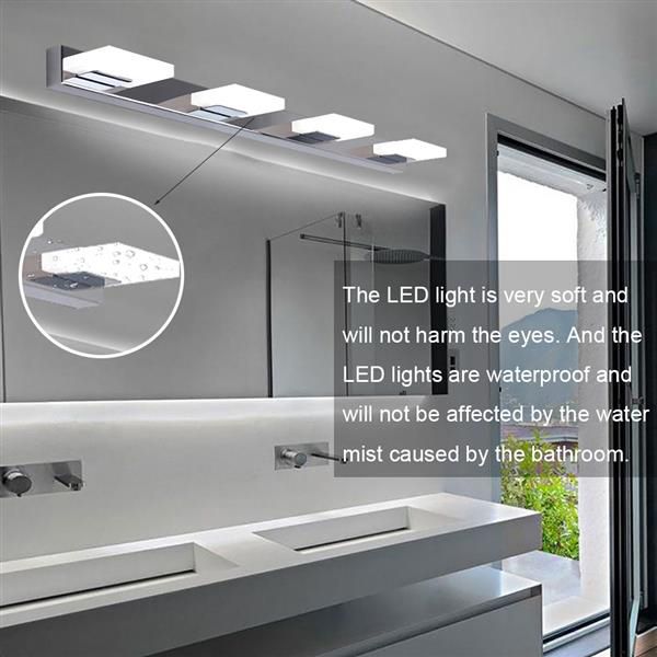 

12w zc001204 four lights acrylic wall lamp bathroom lamp white light silver super brightness waterproof wall lamps delivery