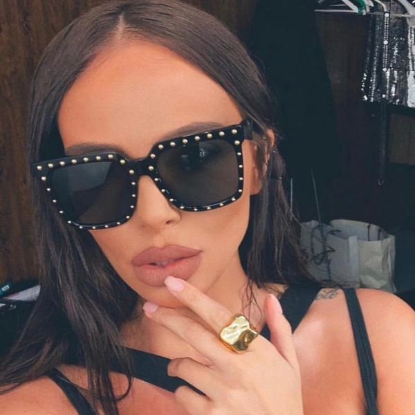 

glasses women luxury sunglasses square stylish full rivets brand sun glasses for women men uv400 shades gafas mujer okulary, White;black