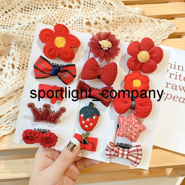 

2022 5 pcs/set baby girls cute colors nylon cartoon fruit flower hairpins children newborn hair clip kids sweet hair accessories, Slivery;white
