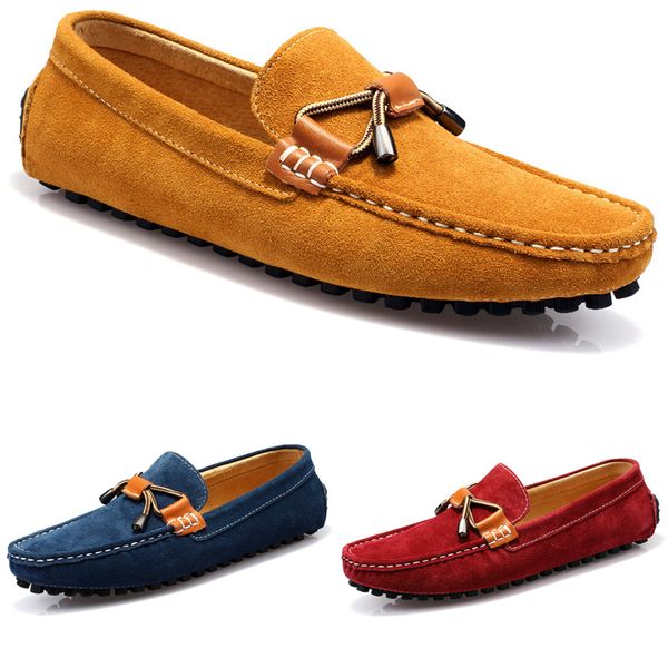 

discount non-brand men british peas shoes leather casual fashion breathable dark blue red yellow brown lazy overshoes 38-44