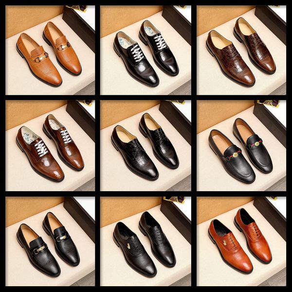 

big size 38-45 men dress shoes leather men shoes oxford fashion gold luxury men shoes heren schoenen chaussure mariage homme, Black