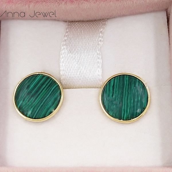Autentici orecchini a bottone in cristallo verde Pandora in argento sterling 925 di lusso per donna uomo ragazza regalo di compleanno di San Valentino
