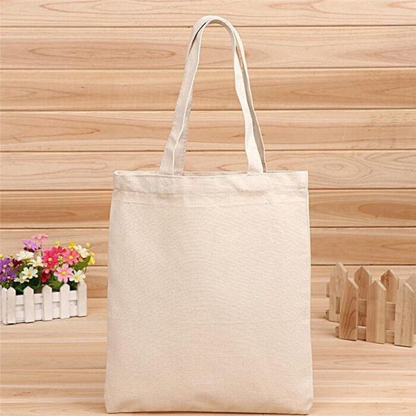 

1pc creamy white/natural cotton plain canvas shopping shoulder tote shopper bag1