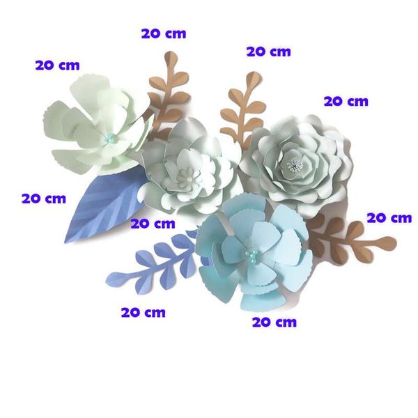 

decorative flowers & wreaths diy giant paper backdrop artificial handmade mix flower 4pcs+leaves 5pcs wedding party deco home decoration vid